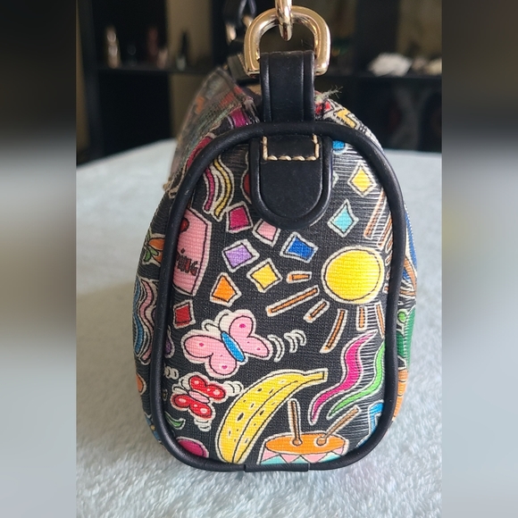 Dooney & Bourke Black Multicolor Doodle Wristlet - Picture 4 of 13